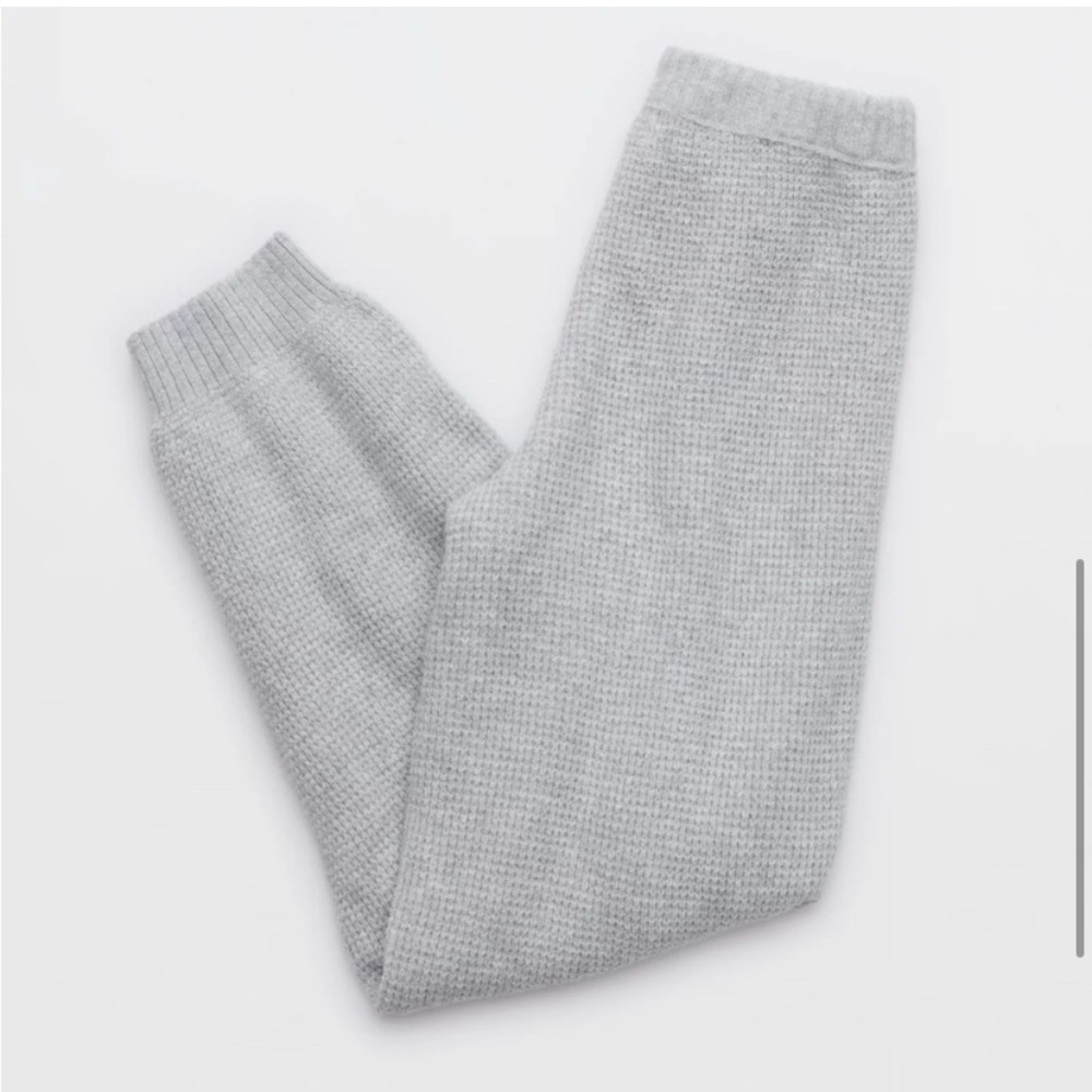 AERIE CozyUp Waffle Jogger - Medium Heather Gray - Picture 5 of 5